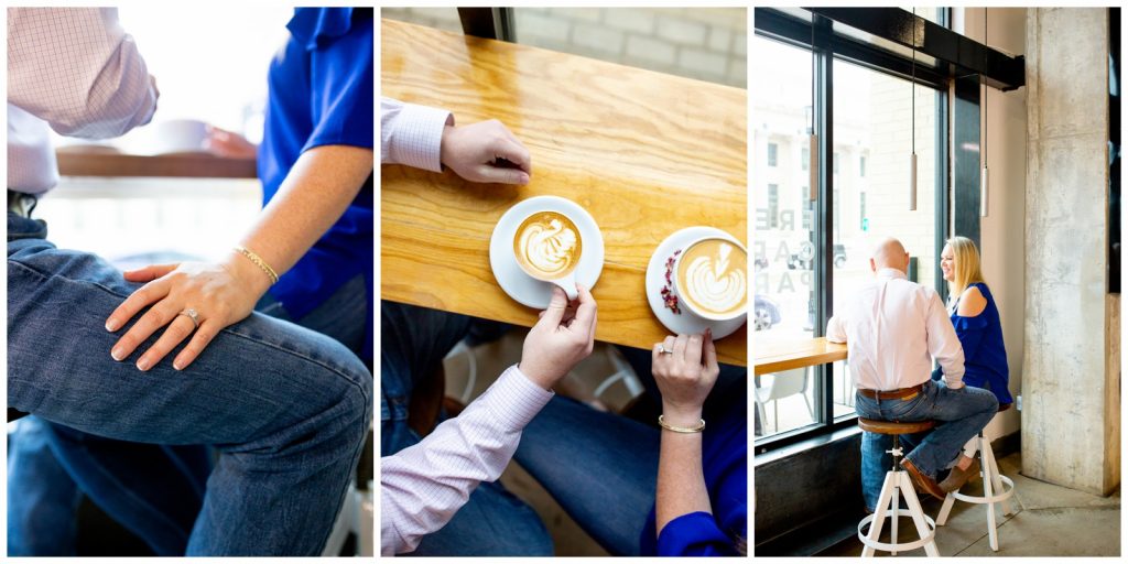 Downtown Fort Worth Coffee Shop Engagement Session