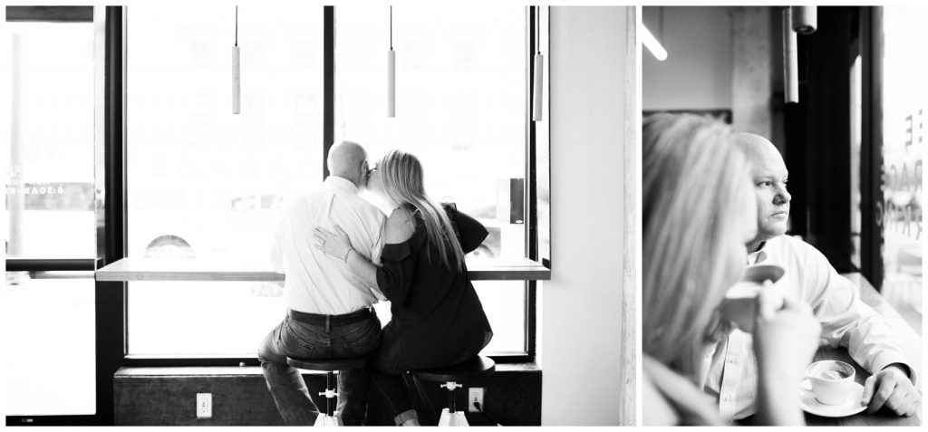 Downtown Fort Worth Coffee Shop Engagement Session