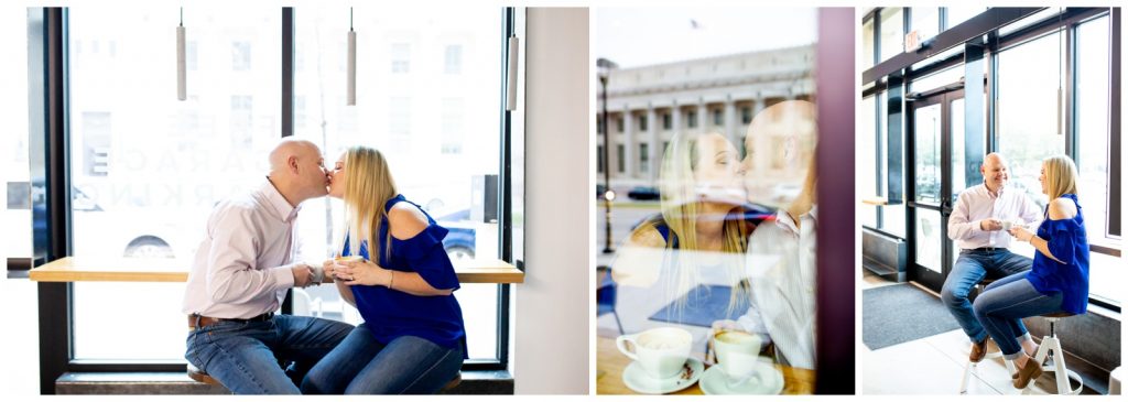 Downtown Fort Worth Coffee Shop Engagement Session